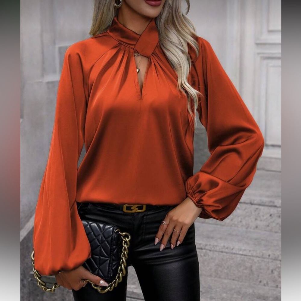 Elegant Orange Women's Blouse